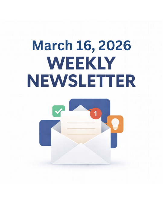 Weekly Newsletter March 16, 2026